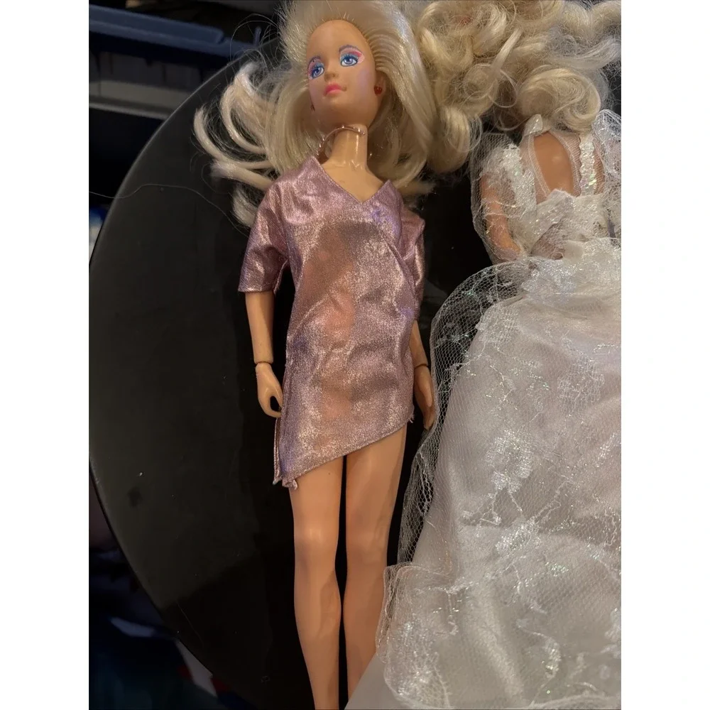 Vintage 1980s Doll Lot 1985 Hasbro Jem Jerrica & 1989 Wedding Fantasy Barbie